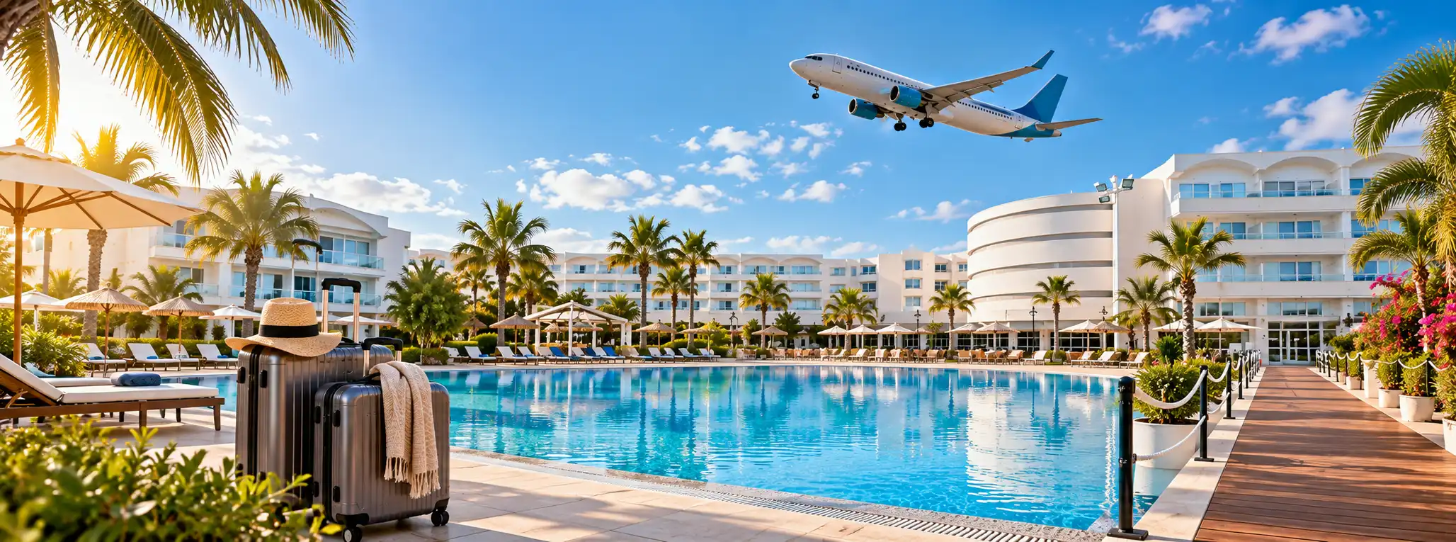 avión volando sobre eix hotels